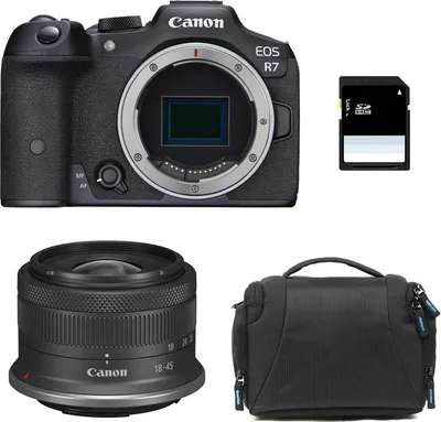Immagine prodotto di CANON EOS R7 + RF-S 18-45mm f/4.5-6.3 IS STM + borsa + scheda SD da 8 GB
