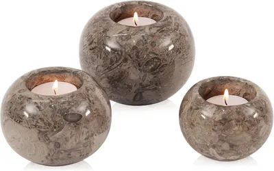 Zdjęcie produktu dla Marmurowy świecznik na tealighty, 10,5 cm, dekoracyjny, idealny na wesele, elegancki element dekoracyjny na stół i do wystroju wnętrz