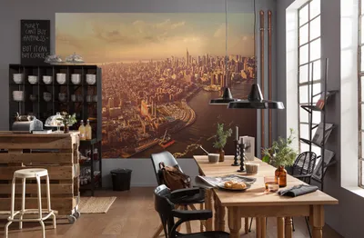 Produktbild von Komar Fotoapete "Manhattan", beige / grau, Skyline, New York, 254 x 184 cm