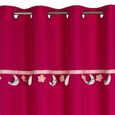 Produktbild von Kinderzimmer Gardine mit Ösen Mond 140x250 cm amarantrot