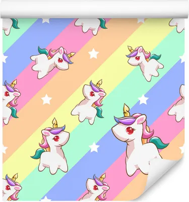 Immagine prodotto di 10m VLIES WALLPAPER rotolo camera bambini Einhürner arcobaleno diamanti XXL