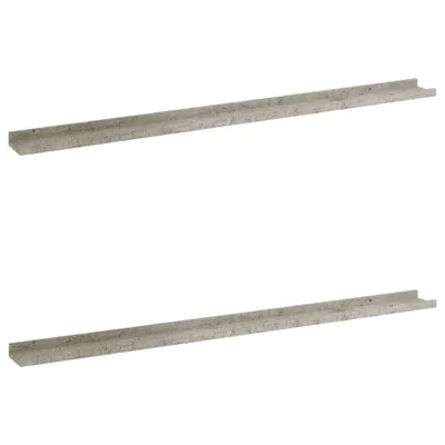Image de Étagères murales 2 pcs Gris béton 115x9x3 cm