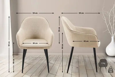 Produktbild von 2er Set Esszimmerstühle Boise Stoff taupe
