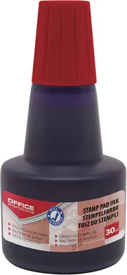 Produktbild von Stempelfarbe Tinte zum Nachfüllen für Stempelkissen 30 ml Farbe: Rot Universale Stempeltinte
