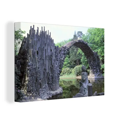 Zdjęcie produktu dla OneMillionCanvasses® - Obrazy na płótnie - 150x100 cm, Niemiecki most Rakotz w Kromlau, Dekoracja ścienna z nadrukiem