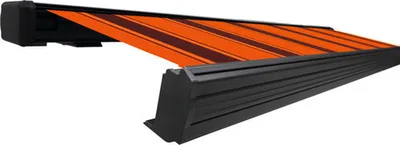Produktbild von SOLUNA Kassettenmarkise Exquisit 4x3 Dessin 744 Gestell DB703 dunkelgrau Antrieb links inkl. Motor und Wandschalter