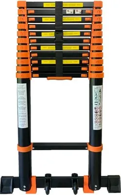 Obrázek produktu pro Žebřík KME1063B teleskopický 6,3m jednodílný oranžový s kolečky