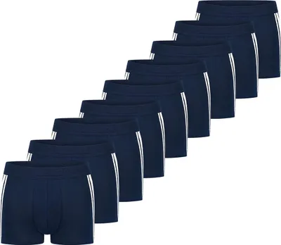 Produktbild von Schiesser 9er Pack 95/5 Stretch - Organic Baumwolle Retro Short / Pant Mit softem, tonalem Bund für höchsten Tragekomfort, Kontrastfarbene Seitenstreifen, Elastische Single-Jersey-Qualität
