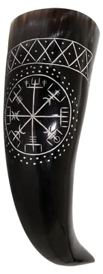 Produktbild von Vegvisir Trinkhorn, graviert und handgefertigt