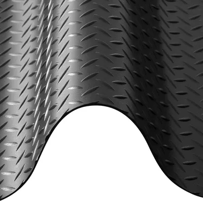 Produktbild von Garage Floor Roll, 1.22 x 7.62 m Garage Flooring Mat, 3 mm Thickened Rubber Diamond Plate Floor Protector Mat, Non-Slip, Wear-resist Waterproof, Easy to Clean for Warehouse, Gyms, Trailer, Black