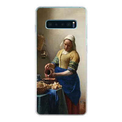 Produktbild von MuchoWow® Handyhülle Schutzhülle Hülle für Samsung Galaxy S10 Lite Das Milchmädchen - Vermeer - Alte Meister Silikon Softcase Handy Hülle - Schutz