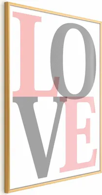 Produktbild von Posterpapier Poster - Gray Love 60x90 cm Text m-A-0860-ao-a