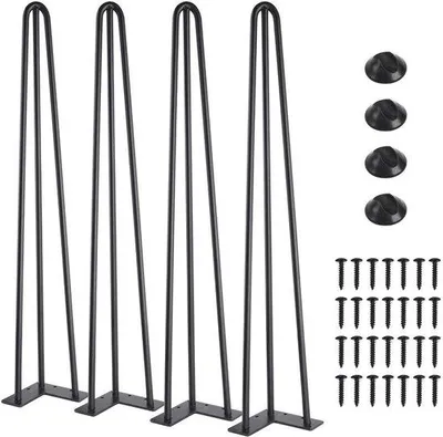 Productafbeelding van Set van 4 Hairpin Tafelpoten 72 cm - Stalen Meubelpoten voor Tafel