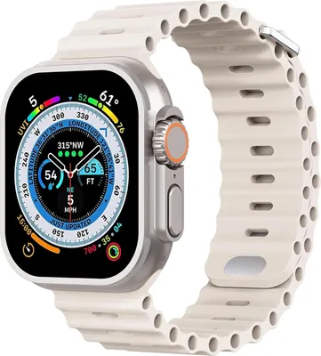 Produktbild von Strap-it Armband mit Druckknopfverschluss passend für Apple Watch Series 1/2/3/4/5/6/7/8/9/10/11/SE/Ultra (2) - Größen: 44/45/46/49mm - Sternenlicht