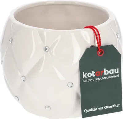 Produktbild von KOTARBAU® Glamour Keramik Blumentopf ⌀ 15 cm mit Zirkonen Weiß Pflanztopf