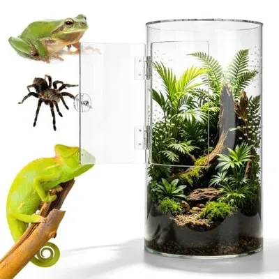 Zdjęcie produktu dla Wiwarium cylindryczne akrylowe 15X15X30CM dla pająków mygali terrarium