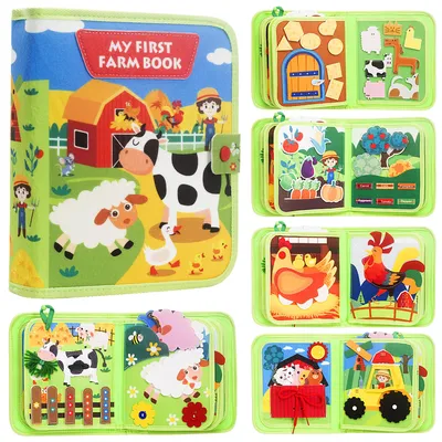 Obrázok produktu pre Interaktívna doska Montessori, téma: farma, od 3 rokov, zelená, vzdelávacia hračka pre deti