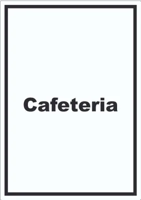 Produktbild von Cafeteria Aufkleber mit Text Restaurant mit Selbstbedienung hochkant A0 (841x1189mm)