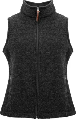 Produktbild von Damen Trachtenweste 422901 Anthrazit mit gesticktem Hirschkopfmotiv
