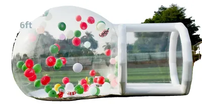 Zdjęcie produktu dla Nadmuchiwany namiot w kształcie bańki, przezroczysta konstrukcja, w zestawie akcesoria, 2,5 m x 8 m.