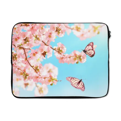 Produktbild von MuchoWow® Laptop Hülle 15 Zoll Schmetterlinge - Baum - Blumen Laptoptasche - Laptoptasche - Sleeve - Rundum-Schutz