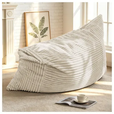 Produktbild von AIORBER Riesensitzsack XXL 3 in 1 Bodensofa Klappbar Verstellbarer Polstersessel Schlafsofa ohne Gestell für Wohnzimmer Weiß