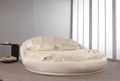 Produktbild von Casa Padrino Luxus Rundbett Cremefarben Ø 240 x H. 90 cm - Rundes Doppelbett - Luxus Schlafzimmer Möbel