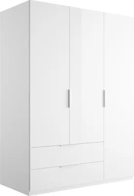 Produktbild von Kleiderschrank ESPRESSO 3-türig weiß mit 2 Schubladen und 4 Einlegeböden