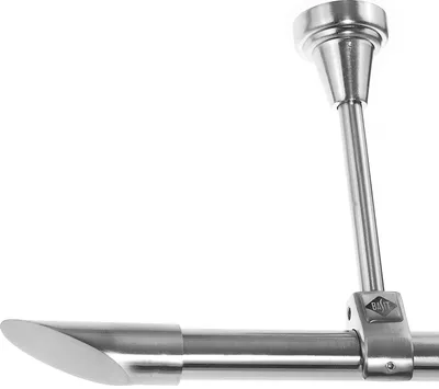 Produktbild von Edelstahl Look Gardinenstange 20mm Deckenträger 1-läufig Schräge, Länge wählbar D51 E32 R