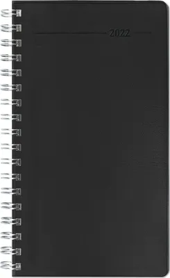 Produktbild von Slimtimer Ringbuch PVC schwarz 2022 - Taschen-Kalender 9x15,6 cm