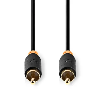 Produktbild von Nedis Digital-Audio-Kabel - RCA - RCA - Vergoldet - 2.00 m - Rund - PVC - Anthrazit - Box