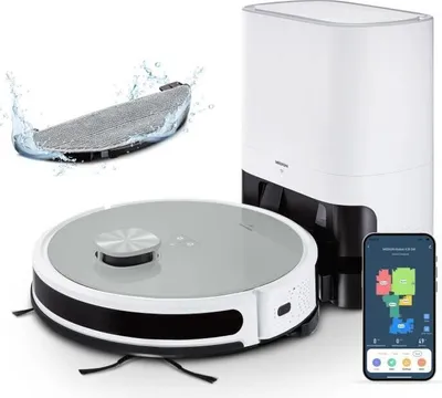 Obrázek produktu pro Vysávací robot s funkcí vytírání MEDION X21 SW, odsávací stanice, laserová navigace, 3000 Pa, 120 min. autonomie