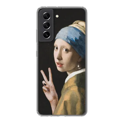 Produktbild von MuchoWow® Handyhülle Schutzhülle Hülle für Samsung Galaxy S21 FE Malerei - Vermeer - Alte Meister Silikon Softcase Handy Hülle - Mobiltelefonhülle