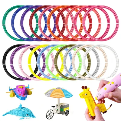 3D-Stift Filament Set, 20 Farben PLA 1,75 mm, je 3 m