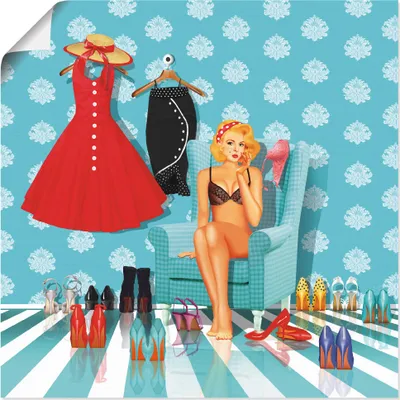 Produktbild von ARTland Poster Ich habe nichts zum anziehen Größe: 30x30 cm