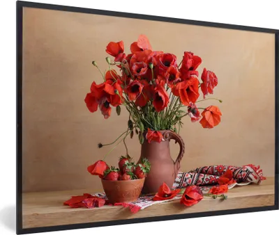 Produktbild von MuchoWow® MuchoWow® Gerahmtes Poster Stilleben - Blumen - Blätter 30x20 cm - Poster mit zchwarzem Bilderrahmen - Kunstdruck - Bild-Poster