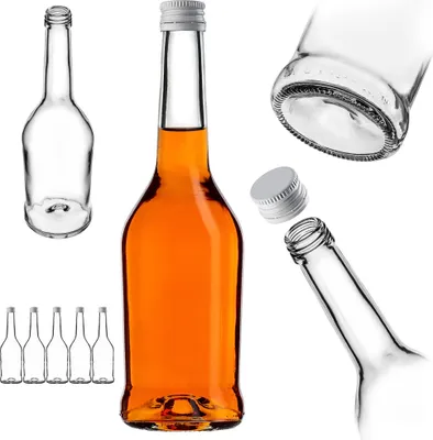 Immagine prodotto di Bottiglie per liquore KADAX 500ml, 5 pezzi, bottiglie vuote per il riempimento di olio, aceto, liquore, vino e grappa, bottiglie di vetro, bottiglie di grappa, bottiglie di succo (bianco)