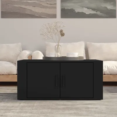 Produktbild von "Rabatt" Couchtisch modern - Wohnzimmertisch - Einfache Montage - Schwarz 80x50x36 cm Holzwerkstoff - Kaffeetisch CC21370