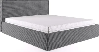 Produktbild von FEDVE Polsterbett Doppelbett Lyckan Schlafzimmer Bett Bettkasten 140x200 cm Grau (Poso 60)