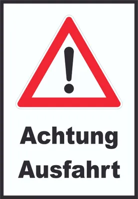 Produktbild von Achtung Ausfahrt Schild A1 (594x841mm)
