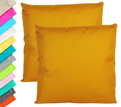 Produktbild von JACK 2er Set Outdoor Kissenhülle Kissenbezug 45x45cm Wasserfest Sitzkissen Lounge Kissen Garten Stuhl Lotus Effekt, Farbe:Gold