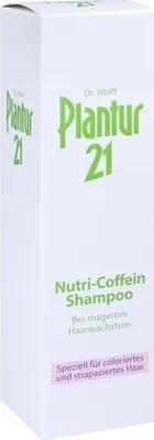 Obrázok produktu pre Dr. Kurt Wolff Plantur 21 Nutri-Coffein-Shampoo, 250 ml, Šampón, Ženy, Farebné vlasy, Poškodené vlasy, Proti strate vlasov, Ochrana, Oprava, Fľaša