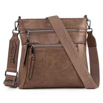 Produktbild von Umhängetasche damen, Mittelgroß Crossbody Bag, Schultertasche Handtaschen für Frauen mit Reißverschluss Verstellbar Abnehmbar Breiter Gurt