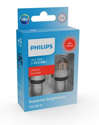Immagine prodotto di Philips Ultinon Pro7000 SI 11499RU70X2 Alta luminosità, guida sicura, 12/24V, P21/5W, LED, 2 pezzi