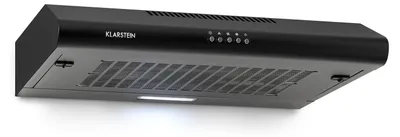 Obrázok produktu pre Klarstein Capannina - podskrinkový digestor, digestor, odsávanie/recirkulácia vzduchu, šírka: 60 cm, max. prietok odsávaného vzduchu: 166 m³/h, EEC C, 3 stupne ventilácie, materiál: ušľachtilá oceľ, LED osvetlenie varnej dosky, čierny