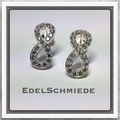 Produktbild von Edelschmiede925 Unendlichkeitsacht Ohrstecker mit Zirkonia 925