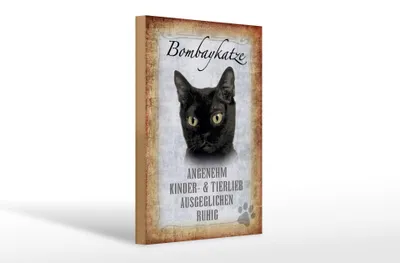 Produktbild von Holzschild Spruch 20x30cm Bombaykatze Katze Schild