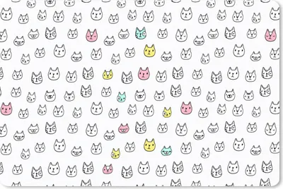 Produktbild von MuchoWow® Mauspad Mousepad Mädchen - Katze - Haustiere - Muster - Mädchen - Kinder - Kinder 27x18 cm - Mousepads - Maus Mat - Pad - Mausunterlage - Büroartikel - Desk Matten