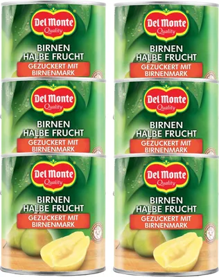 Obrázek produktu pro Del Monte hrušky polosladké s hruškovým pyré 825g 6 balení