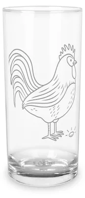 Produktbild von Mr. & Mrs. Panda Glas Hahn Korn 200 ml - Transparent - Geschenk, Trinkglas, Bauernhof, Wasserglas, Henne, Tumbler, Eier, Natur, Longdrinkglas, Cocktailglas